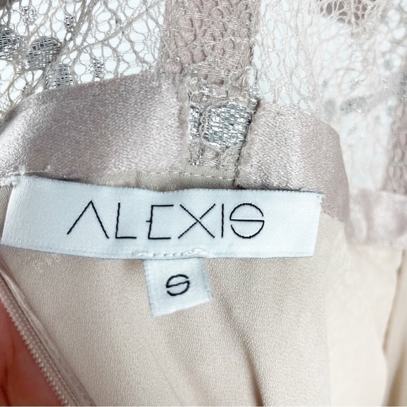Alexis Isabella Maxi Gown in Silver Blush Small Formal Evening Black Tie - Picture 8 of 9